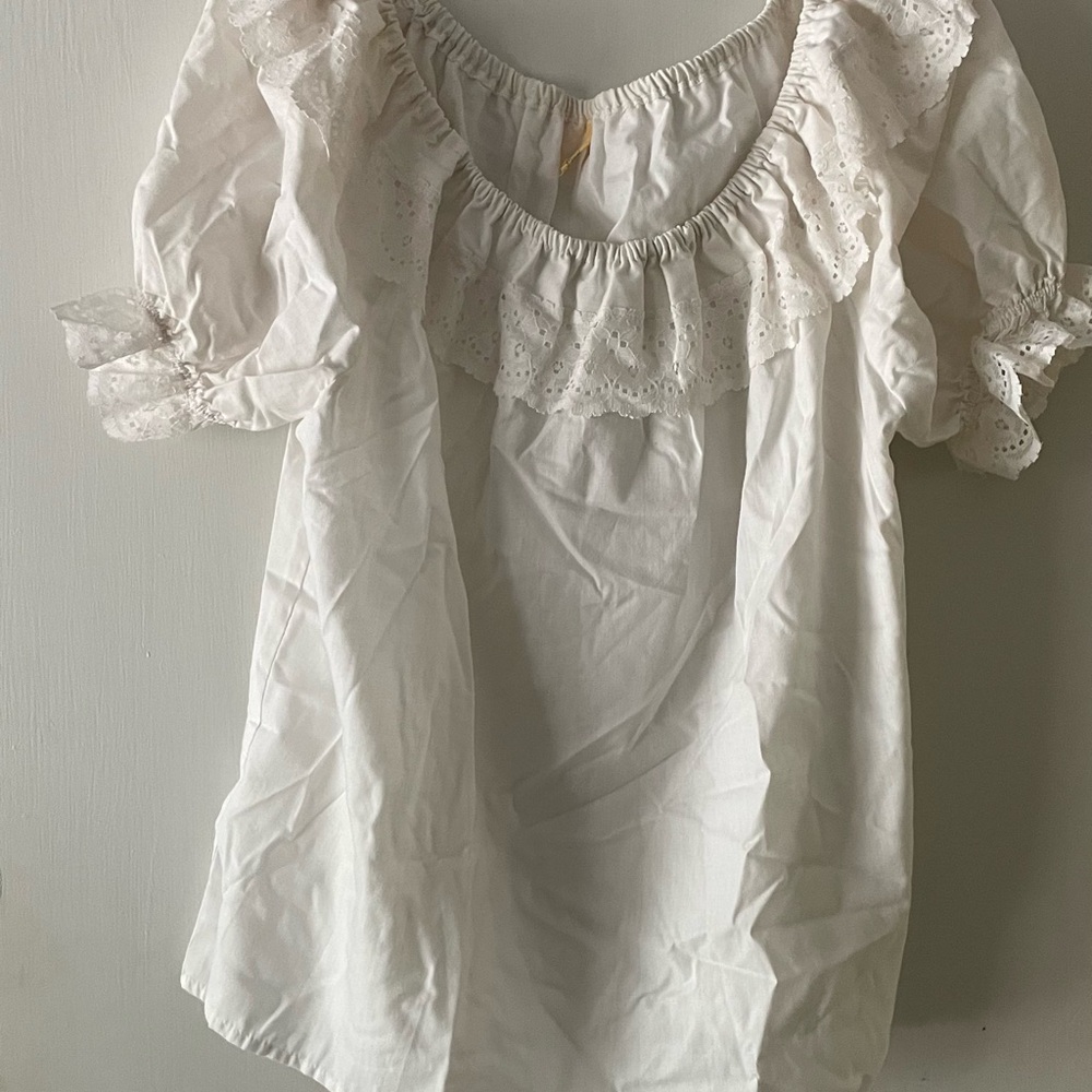White Ruffled Women's Top